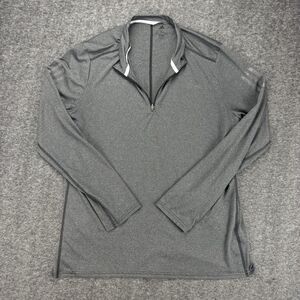 Adidas Men’s XL ClimaLite Quarter Zip Pullover Gray Long Sleeve Performance